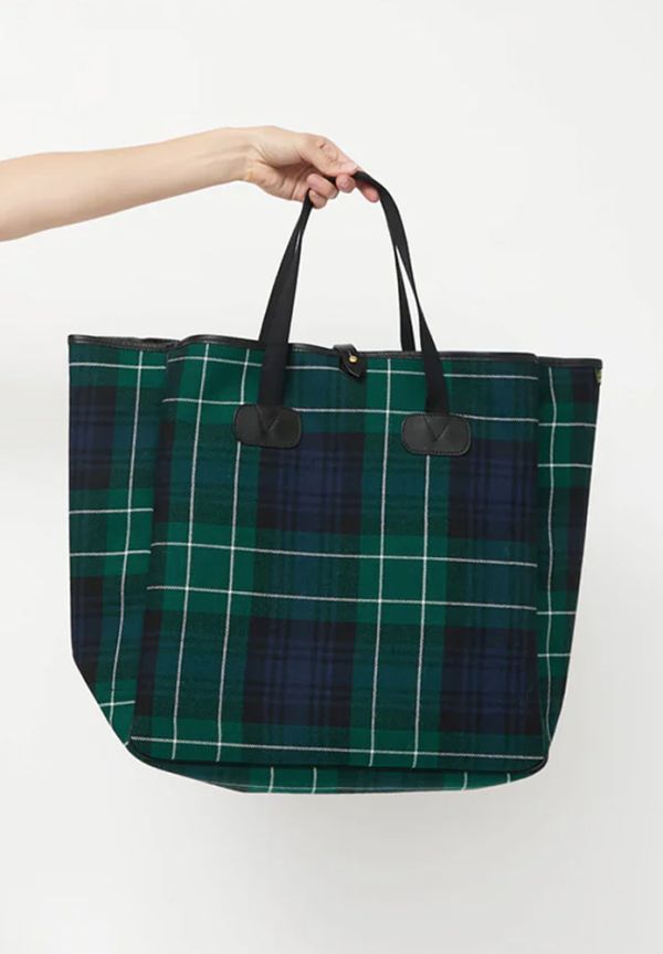 BOLSO SMALL CARRYALL GREEN TARTAN BLACK