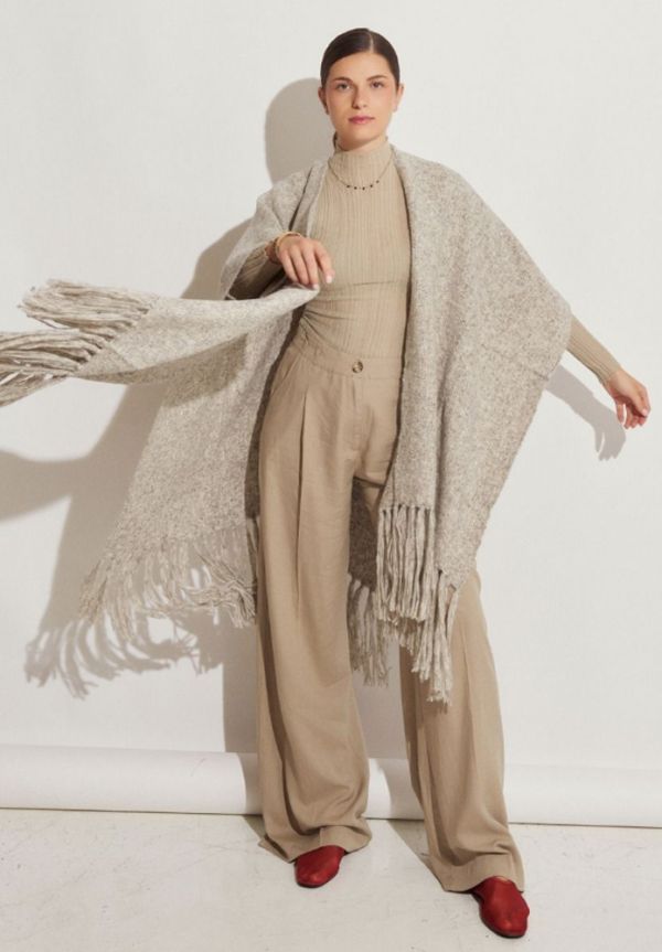 PONCHO JOSEPHINE LIGHT GREY